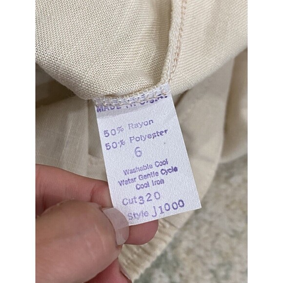 Vtg Alan Stuart Polo Shirt Men XL Ivory Front Pockets Textured POLYESTER - Picture 5 of 7